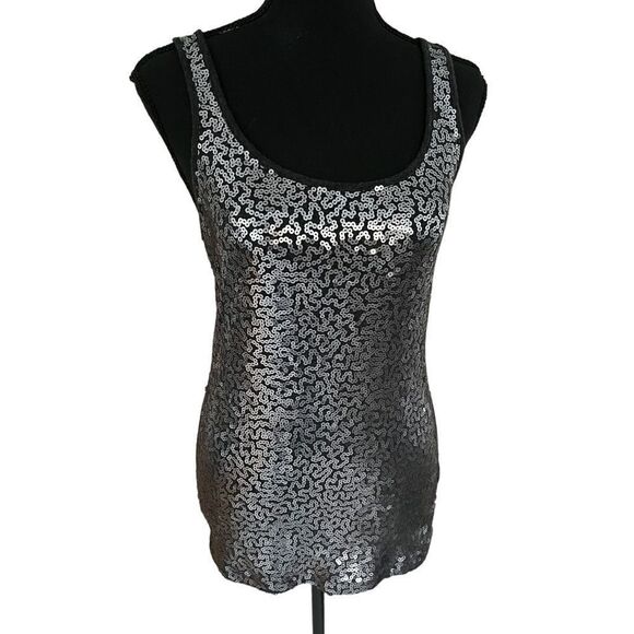 Old Navy sequin front gray tank top, size M - Picture 1 of 5